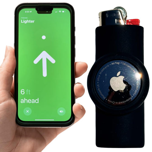 Lighter Locators - Trackable Lighter Case | 16 Colors | Lighter Holder & Airtag Holder | Lighter Sleeve for Full-Size BIC Lighters & Apple Airtag Trackers | Lighter & Airtag Not Included (Black)